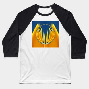 I CAN SEE SUMMER . Abstract symmetrical design in vivid yellow and bright blue Baseball T-Shirt